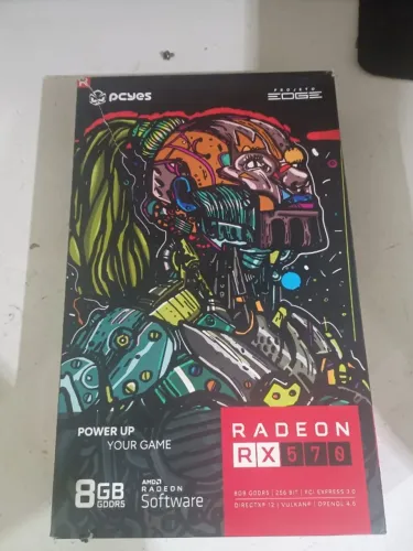 SÓ VENDA PLACA DE VIDEO RX 570 8GB 256BITS ,PCYES DUAL FAN NOVA NA CAIXA