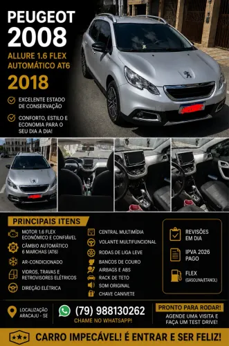 Peugeot 2008 Allure 1.6 Flex 16V 5P Aut. 2018
