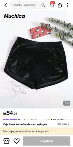 Mini short de veludo