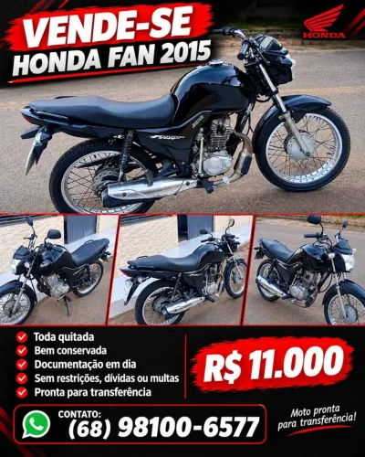 Vende-se uma moto Honda fan 2015