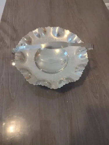 Fruteira centro de mesa vintage em aço inoxidavel