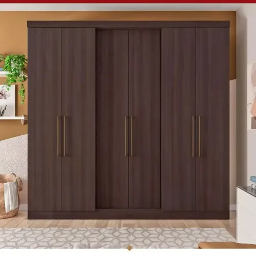 Guarda-Roupa Casal Bartira Napoli UP 6 Portas de Bater 4 Gavetas Internas MDP - 234,5cm de