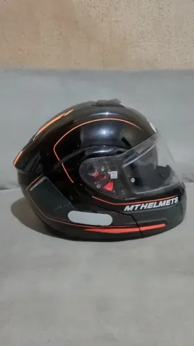 Capacete 59/60 MT Atom SV Articulado Raceline Laranja Brilho