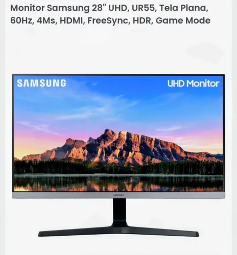 Monitor Samsung UHD, UR55 tela plana 60Hz