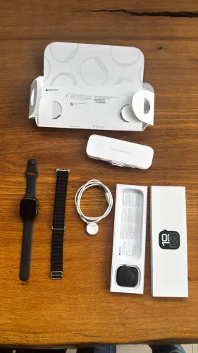 apple watch series 10 46mm wi-fi preto muito novo e pulseira extra