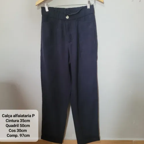 calça alfaiataria azul marinho zara Pp
