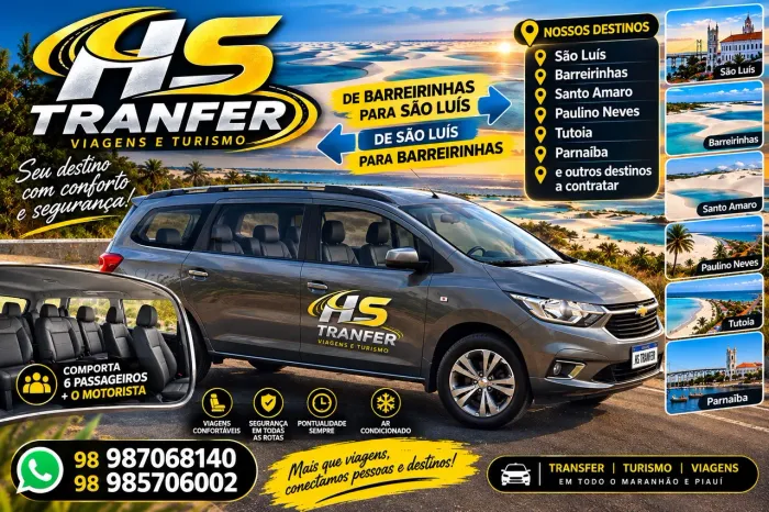Transporte de passageiros e tranfer de turismo para região dos lençóis maranhense
