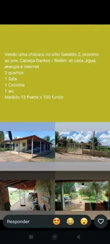 Vendo chácara na cidade de Belém Alagoas