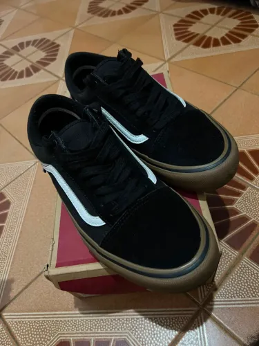 Vans Old Skool Pro Original - Preto/Branco com Solado Gum - Tam. 41