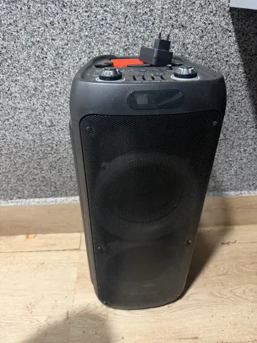 Caixa de som amplificada com 2 microfones