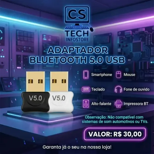 Adaptador Receptor Bluetooth 5.0 USB Para PC Notebook