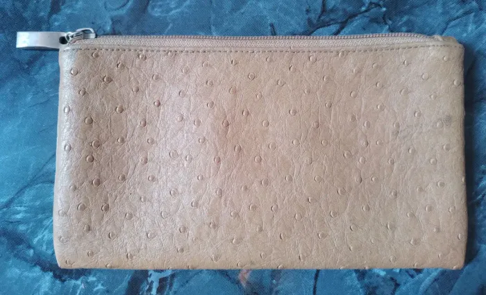 Bolsa couro de avestruz legítimo c espelho.