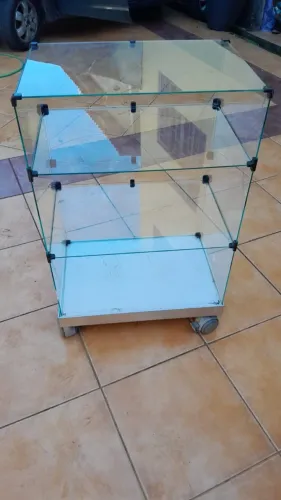 Vitrine expositor com rodas 