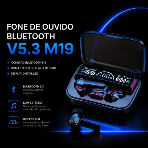 Vendo fone de ouvido Bluetooth V5.3 M19