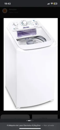 Máquina de Lavar Electrolux 8,5kg Branca Turbo Economia com Jet&Clean e Filtro Fiapos (LAC