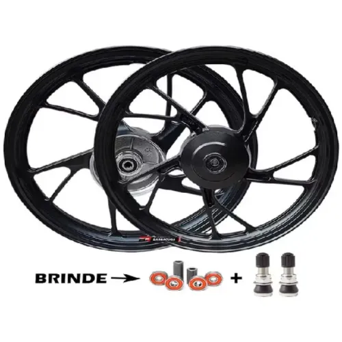 Achadinho Shopee - Par Roda de Liga leve Pé de Galinha para CG125/150 e Start 160 a Tambor