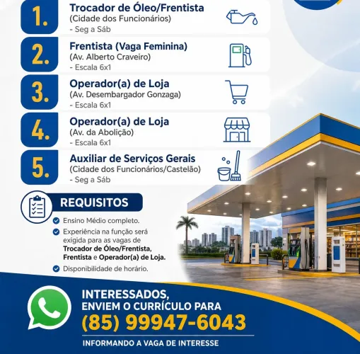 VAGAS EM POSTOS FORTALEZA