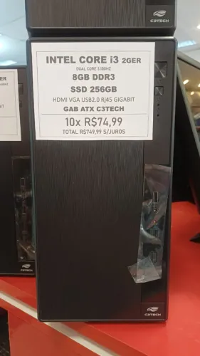 COMPUTADOR INTEL i3 8G RAM SSD 256G ARMAZENAMENTO GAB TAX 