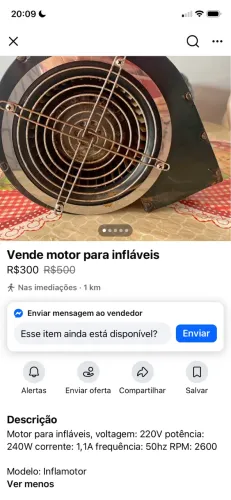 Vendo motor para infláveis 