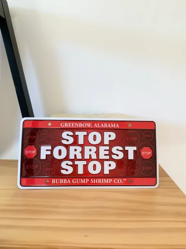 Placa americana forrest gump decorativa - parques da Disney 
