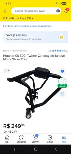Protetor carenagem e tanque, CB Twister 2026