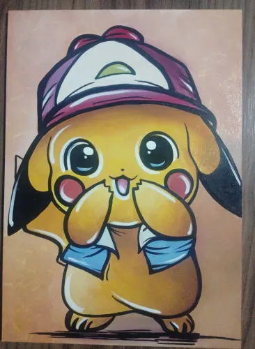 Kit 2 Quadros Pokémon - Pikachu e Gengar - Pintura Artesanal em MDF A4