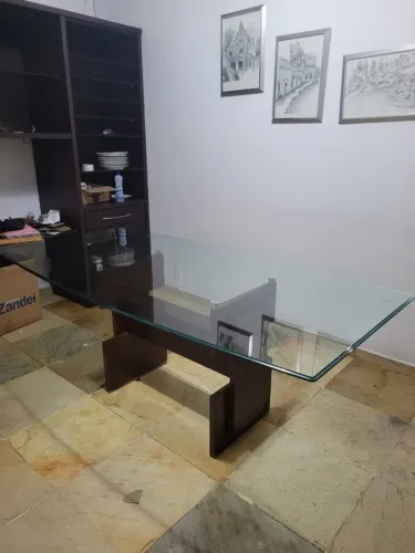 Mesa de Jantar Grande - Vidro + 6 Cadeiras *OPORTUNIDADE*