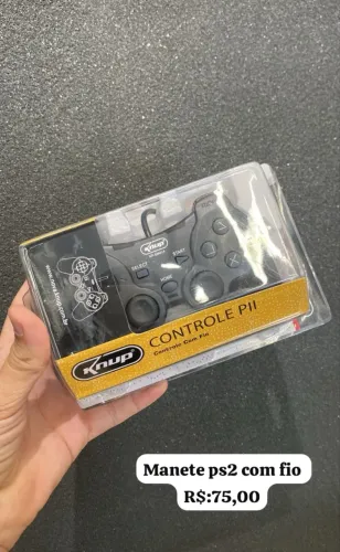Manete ps2 com fio primeira linha 3 meses de garantia 