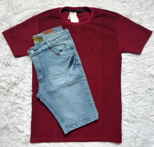 Kit Camisa e Bermuda Jeans