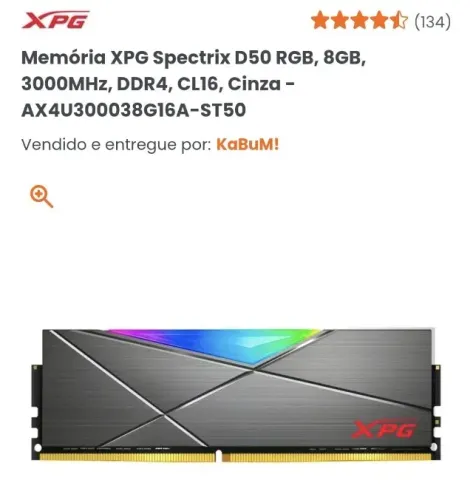Kit Memória Ram 16gb ram DDR4 2x8gb XPG 3000mhz