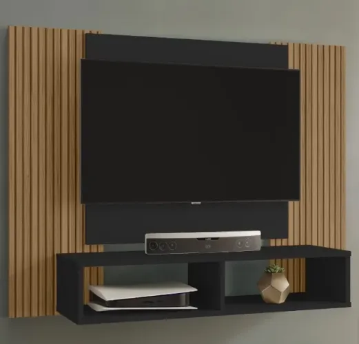 Painel Urbano Ripado Preto Compacto