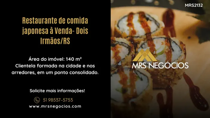 Restaurante de comida japonesa à Venda- Dois Irmãos/RS