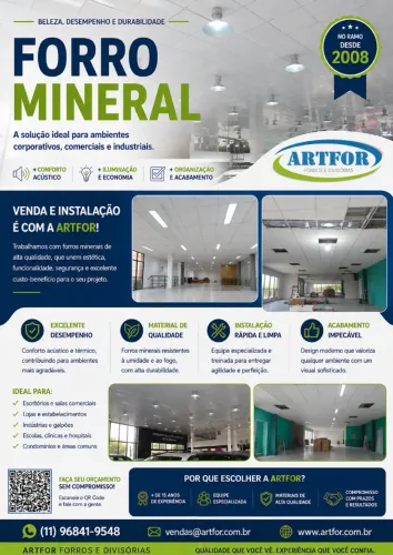 Forro Lã Vidro, Forro Mineral, Forro Isopor, Forro Pvc Modular e Forro Modular Gesso