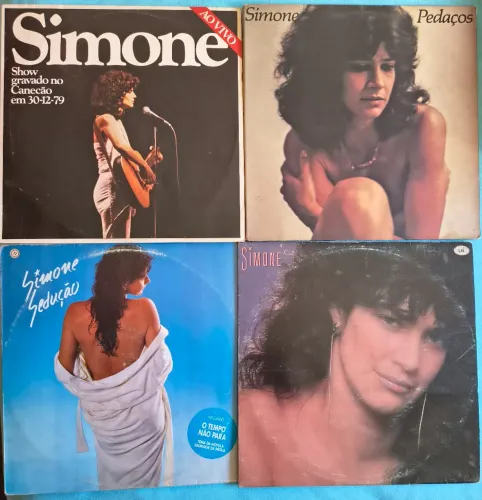 Lote com 7 LPs/discos de vinil Simone e Joanna mídias excelentes