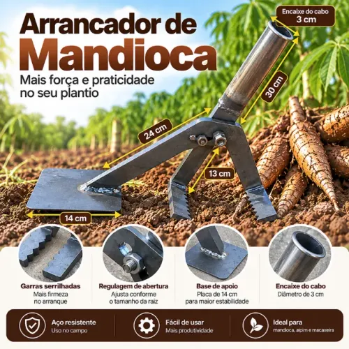 Arrancador de Raízes - Ferramenta Arrancadora de Raízes de Talos de Milho, Mandioca, Aipim