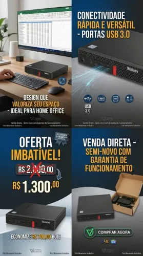 Mini PC Lenovo ThinkCentre M710q | Core i5 7ª Ger | 8GB RAM | SSD 256GB