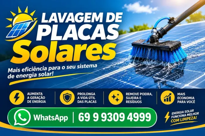 Lavagem placa Solar