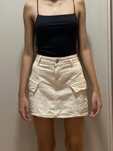 Saia jeans bege