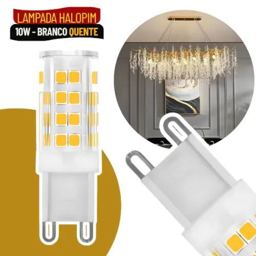 Lâmpada LED G9 10W Branco Quente e Frio Bivolt para Lustres e Arandelas - SCS74