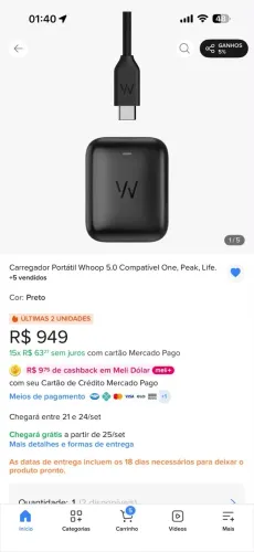 PowerPack Wireless para Whoop 5.0 e MG