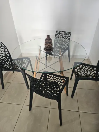 MESA VIDRO REDONDA 1,20CM 