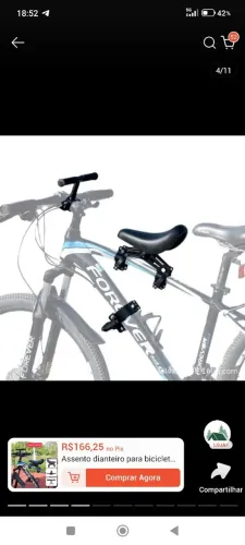 Assento bicicleta infantil