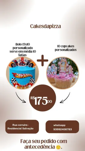 Kit de bolo e cupcakes