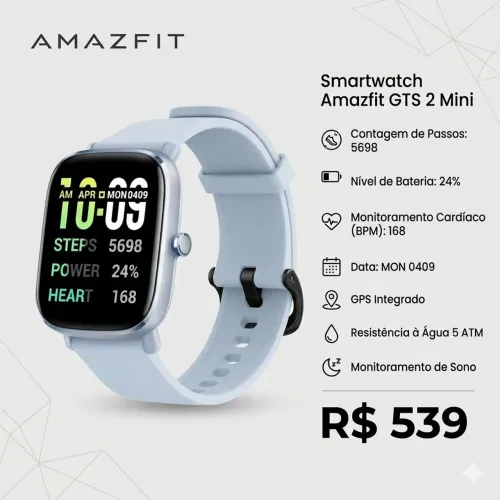 Smartwatch Com GPS E Alexa Amazfit Gts 2 Mini (Original e Lacrado)