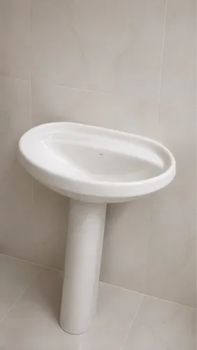 Pia em louça com pescoço Deca