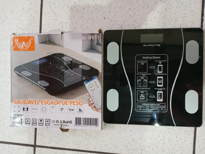 Balança via bluetooth monitore seu peso