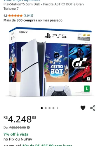 PS5 SLIM SANDISK LEITOR DE DISCO ZERADO