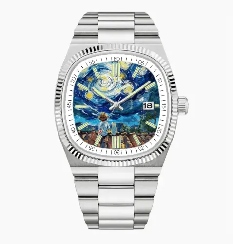 Relógio Masculino CARSKIE Aço Inox Pulseira de Aço Mostrador Artístico