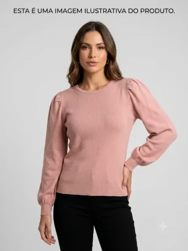 Blusa Feminina Tricô Canelado P - Marca AK Riachuelo (Seminova)