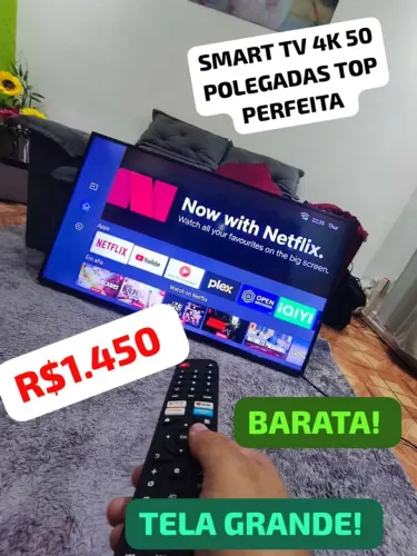 SMART TV 4K 50 POLEGADAS TOP PERFEITA BARATA R$1.450. ENTREGO! 